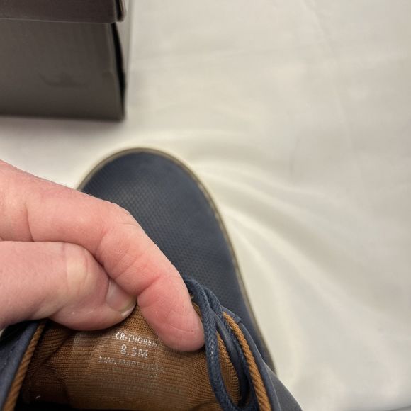 Crown Vintage Shoes Thoren Navy Brown White Sneaker Men Sz 8.5 NEW - Picture 8 of 11